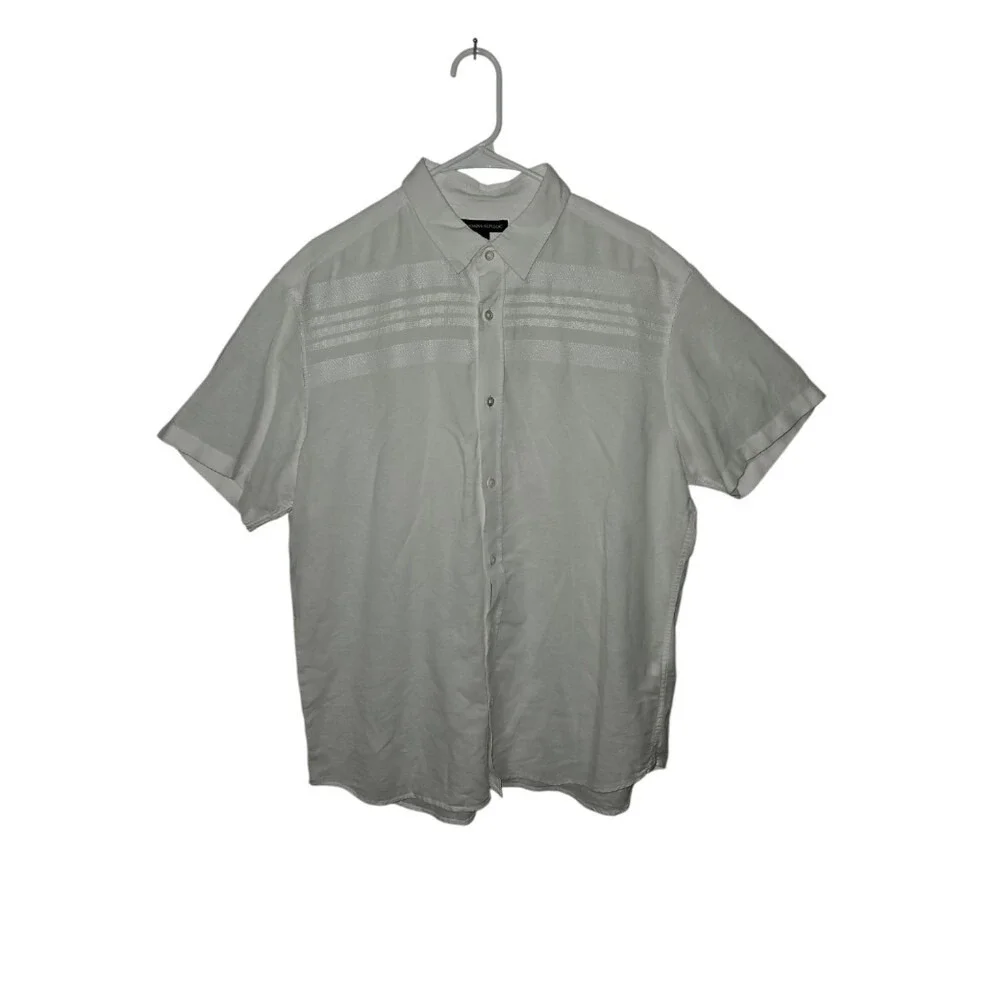 Banana Republic White Men's Button Up‎ Large
